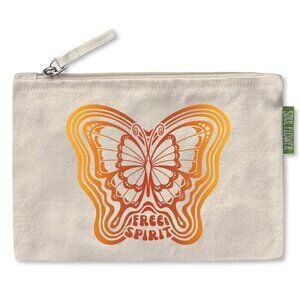 NWT - Soul Flower Free Spirit Butterfly Zipper Pouch – Organic Cotton, NEW